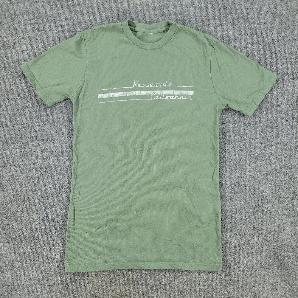 Redwoods Shirt Men XS Green California Graphic Tee Crew Neck Short Sleeve Adult
